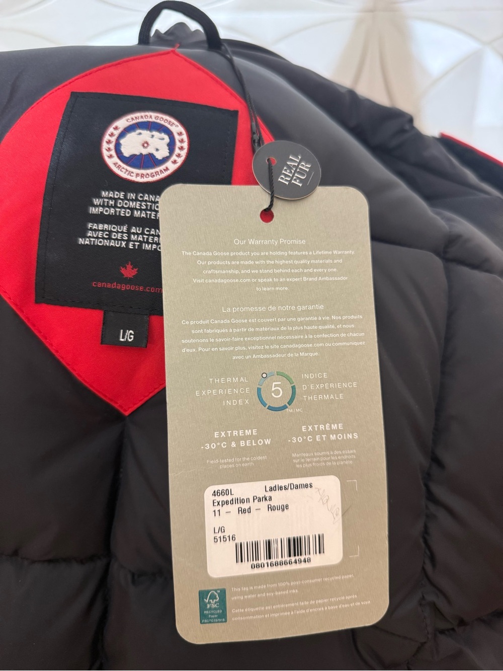 NWT Authentic Canada Goose Expedition Down Parka with Real Fur-Trim Hood - Picture 6 of 14